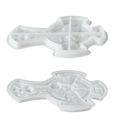 Mike Angel Cross Tray Silicone Mold DIY Aromatherapy Gypsum Candle Storage Ornament Dish Dropping Mold