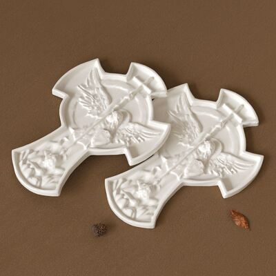 Mike Angel Cross Tray Silicone Mold DIY Aromatherapy Gypsum Candle Storage Ornament Dish Dropping Mold