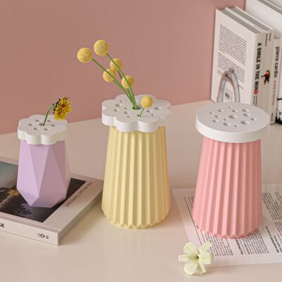 Circular Flower Arrangement, Flower Cover, Vase, Flower Utensil, Silicone Mold, Striped Diamond Shaped Gypsum, Cement Flowerpot, Drip Glue Mold