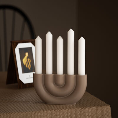 Nordic Modern Ins Style Four Hole Five Hole U-shaped Candle Holder Silicone Mold DIY Aromatherapy Gypsum Ornament Candle Base