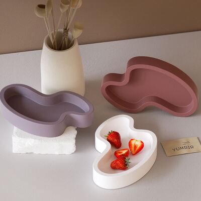 DIY Resin Mirror Irregular Plate Silicone Mold Storage Plate Jewelry Gypsum Drip Mold