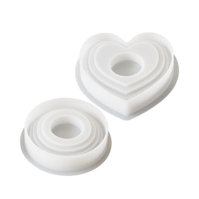 DIY Resin Drip Resin Gypsum Round Heart Terraced Step Candle Stand Base Accessory Decorative Table Silicone Mold