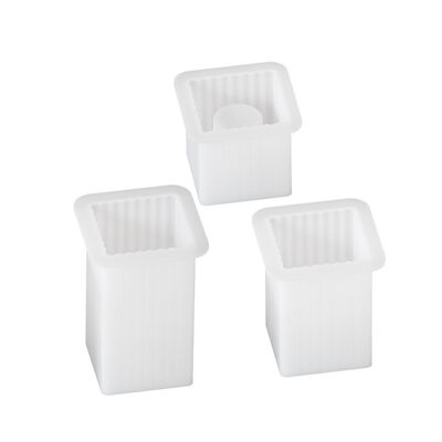 DIY Crystal Resin Gypsum Square Striped Candlestick Decorative Silicone Mold Wholesale
