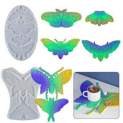 DIY Crystal Dropper Mold Irregular Butterfly Shaped Coaster Placement Large Hanging Jewelry Silicone Mold