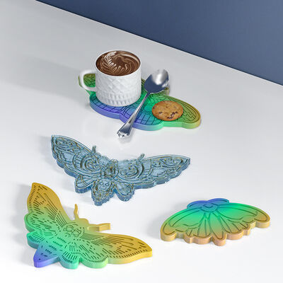 DIY Crystal Dropper Mold Irregular Butterfly Shaped Coaster Placement Large Hanging Jewelry Silicone Mold