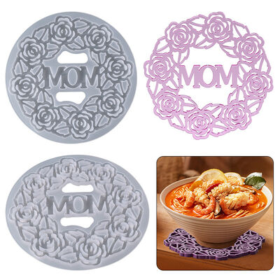 DIY Crystal Dropper Mold MOM Mother Flower Wreath Hanging Decoration Coaster Silicone Mold Recommended By Amazon