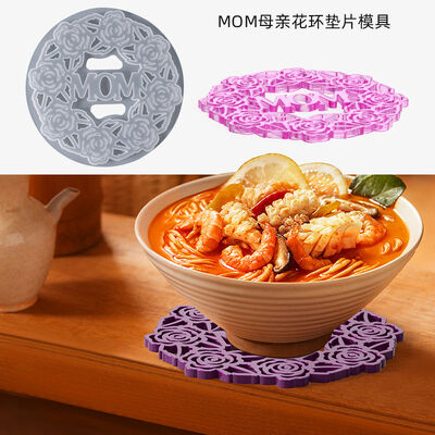 DIY Crystal Dropper Mold MOM Mother Flower Wreath Hanging Decoration Coaster Silicone Mold Recommended By Amazon
