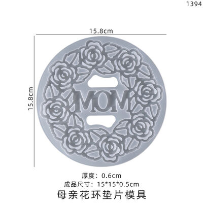 DIY Crystal Dropper Mold MOM Mother Flower Wreath Hanging Decoration Coaster Silicone Mold Recommended By Amazon