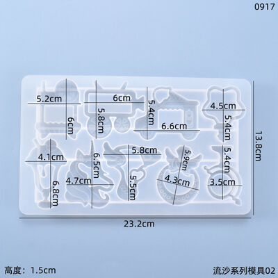DIY Crystal Drip Gel Flowing Sand Mold Unicorn Ice Cream Dessert Flow Sand Full Plate Silicone Mold