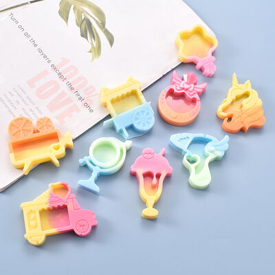 DIY Crystal Drip Gel Flowing Sand Mold Unicorn Ice Cream Dessert Flow Sand Full Plate Silicone Mold