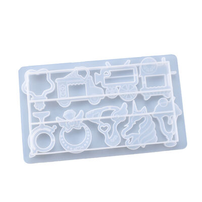 DIY Crystal Drip Gel Flowing Sand Mold Unicorn Ice Cream Dessert Flow Sand Full Plate Silicone Mold