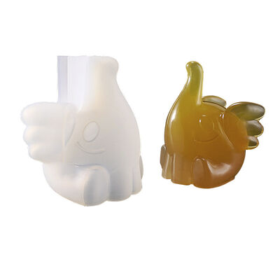 Crystal Dropper Mold DIY Jewelry Ornament Q-version Elephant Highlight Three-dimensional Elephant Silicone Mold