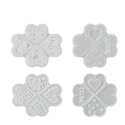 Molde de silicona con colgante de amor hueco, colgante de corazón de boda, molde de yeso de aromaterapia para el día de San Valentín