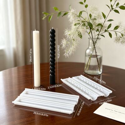 Ins Wind String Round Bead Stripe Bar Candle Silicone Mold DIY Bar Candle Base Mold