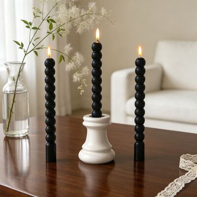 Ins Wind String Round Bead Stripe Bar Candle Silicone Mold DIY Bar Candle Base Mold
