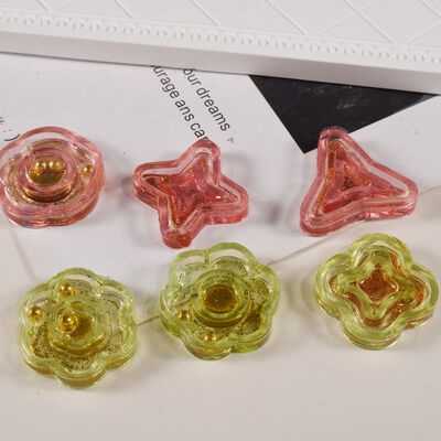 Crystal Dropper DIY Pentagram Flower Love Triangle Six Chain Quicksand Pendant Hanging Decoration Silicone Mold
