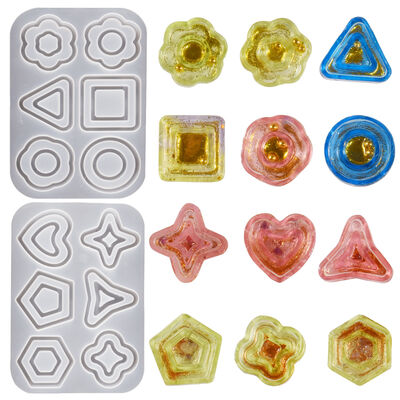 Crystal Dropper DIY Pentagram Flower Love Triangle Six Chain Quicksand Pendant Hanging Decoration Silicone Mold