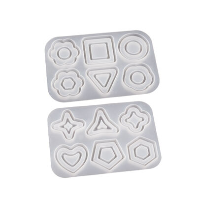 Crystal Dropper DIY Pentagram Flower Love Triangle Six Chain Quicksand Pendant Hanging Decoration Silicone Mold