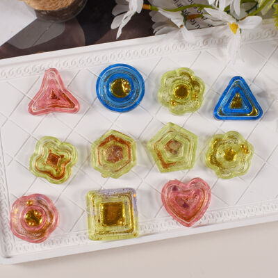 Crystal Dropper DIY Pentagram Flower Love Triangle Six Chain Quicksand Pendant Hanging Decoration Silicone Mold