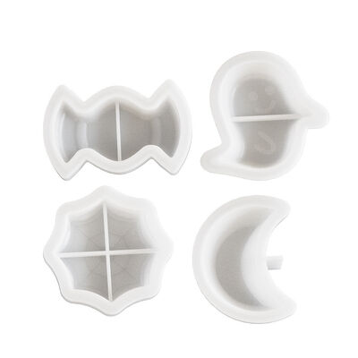DIY Crystal Drip Glue Halloween Ghost Spider Web Moon Candy Storage Tray Gypsum Candle Cup Silicone Mold