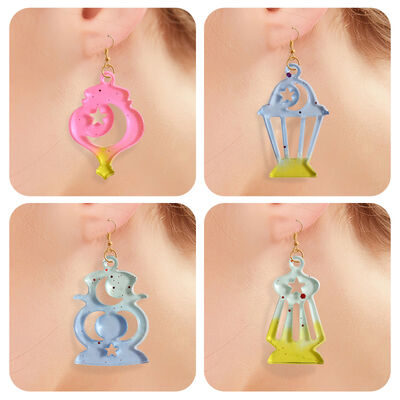 Easter Multiple Pendant Earrings Dropping Rubber Mold DIY Aromatherapy Gypsum Jewelry Hanging Silicone Mold