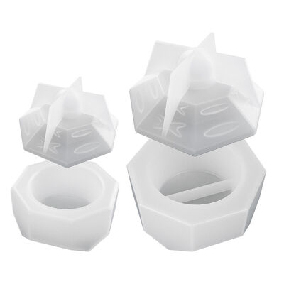 DIY Crystal Drip Glue Square Mouth Octagonal Circular Storage Box Jar Gypsum Candle Cup Flowerpot Ornament Silicone Mold
