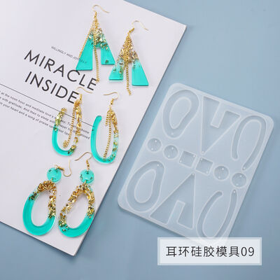 DIY Drip Glue Mold Earhook Earnail Eardrop Multi Specification Earrings Homemade Jewelry Mirror Silicone Mold