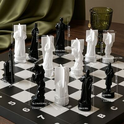 Cross Border New Product European Three-dimensional Chess Silicone Mold DIY Crystal Drip Resin Ornament Mold