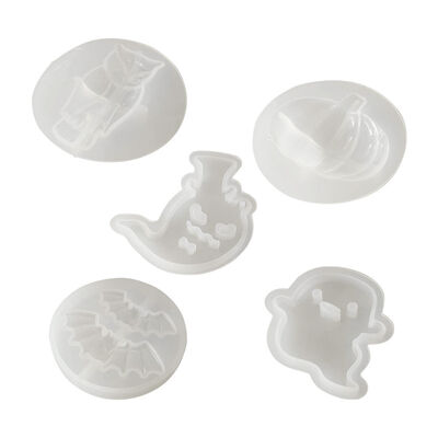 DIY Resina de Cristal Fantasma Demonio de Halloween Semi-3D Calabaza Murciélago Búho Pendente Orecillos Molde de silicona