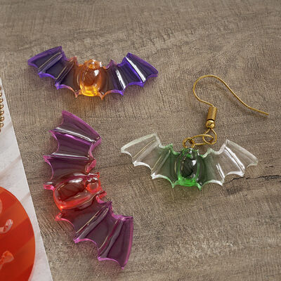 DIY Resina de Cristal Fantasma Demonio de Halloween Semi-3D Calabaza Murciélago Búho Pendente Orecillos Molde de silicona