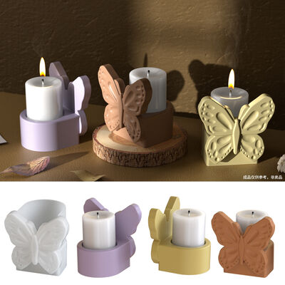 Aromatherapy Gypsum Cement Resin Butterfly Storage Box Silicone Mold DIY Aroma Candle Cup Decoration Mold