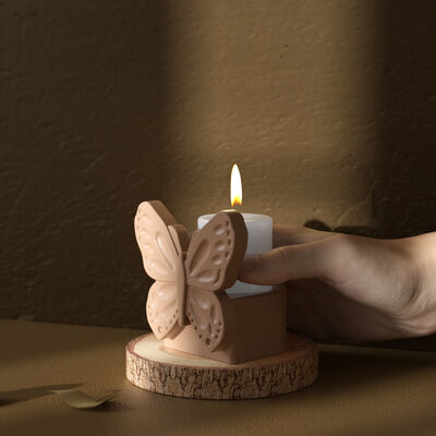 Aromatherapy Gypsum Cement Resin Butterfly Storage Box Silicone Mold DIY Aroma Candle Cup Decoration Mold