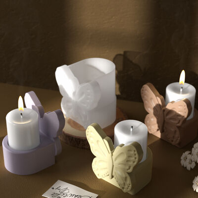 Aromatherapy Gypsum Cement Resin Butterfly Storage Box Silicone Mold DIY Aroma Candle Cup Decoration Mold
