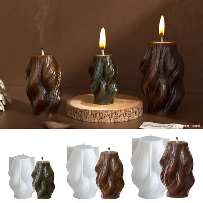 DIY Geometric Rotating Thread Candle Silicone Mold Irregular Column Aromatherapy Candle Gypsum Mold
