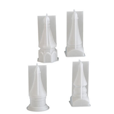 Castle Geometry Tower Ring Holder Fragrant Stone Gypsum Silicone Mold DIY Aromatherapy Candle Ornament Grinding Tool