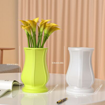 Ins Style Roman Vertical Pattern Vase Silicone Mold DIY Aromatherapy Gypsum Cement Decorative Vase Flower Utensils Dropping Mold