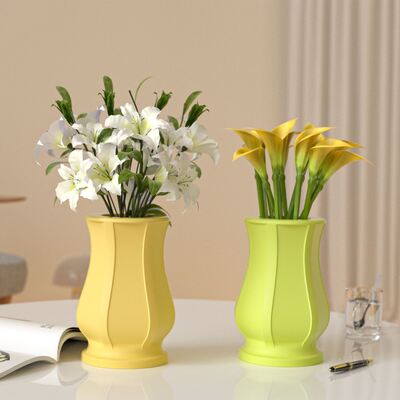 Ins Style Roman Vertical Pattern Vase Silicone Mold DIY Aromatherapy Gypsum Cement Decorative Vase Flower Utensils Dropping Mold
