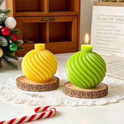 Cross Border New Christmas Style Spiral Diagonal Spherical Candle Mold DIY Aromatherapy Gypsum Silicone Mold