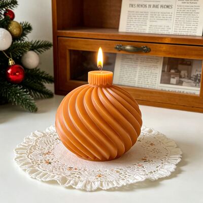 Cross Border New Christmas Style Spiral Diagonal Spherical Candle Mold DIY Aromatherapy Gypsum Silicone Mold