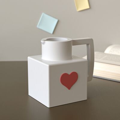 Love Storage Cup Mold DIY Aromatherapy Gypsum Resin Square Pointed Handle Cup Silicone Mold