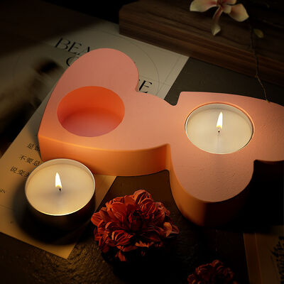 DIY Glue Drop Love Multi Hole Candle Stand Decoration Valentine's Day Candlelight Dinner Gypsum Candle Cup Silicone Mold