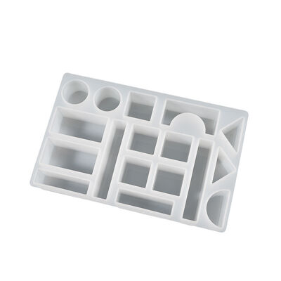 Crystal Drip Glue DIY Building Blocks Grinding Tools Geometric Building Blocks Rectangular Stacking Music Mirror Silicone Mold