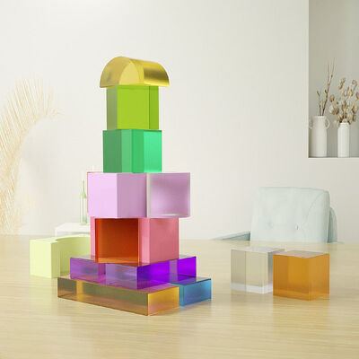 Crystal Drip Glue DIY Building Blocks Grinding Tools Geometric Building Blocks Rectangular Stacking Music Mirror Silicone Mold
