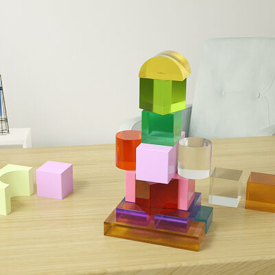 Crystal Drip Glue DIY Building Blocks Grinding Tools Geometric Building Blocks Rectangular Stacking Music Mirror Silicone Mold