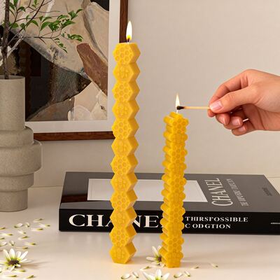 Ins Wind Love Hexagonal Flower Honeycomb Candle Mold DIY Bee Pattern Long Rod Aromatherapy Candle Silicone Mold