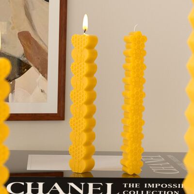 Ins Wind Love Hexagonal Flower Honeycomb Candle Mold DIY Bee Pattern Long Rod Aromatherapy Candle Silicone Mold