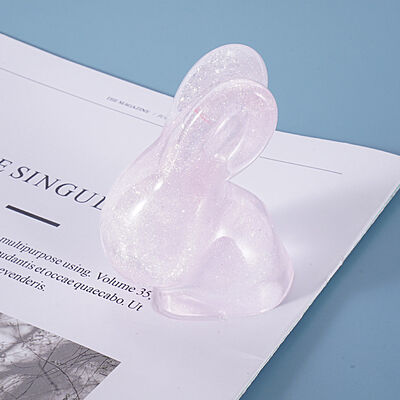 DIY Crystal Resin Mold For 3D Cute Rabbit Plush Toy Jade Rabbit Long-eared Rabbit Silicone Mold