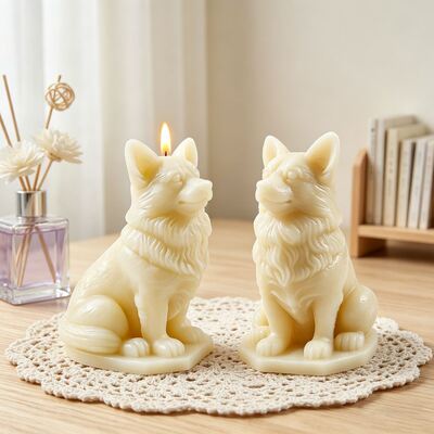 Ins Cute Corgi Dog Aromatherapy Candle Mold Pet Dog Gypsum Ornament Silicone Mold Cross Border Exclusive Supply