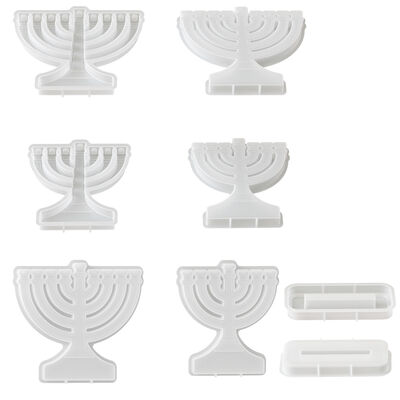 Hanukkah Candlestick Silicone Mold European Hanukkah Lamp Stand Aromatherapy Candlestick Gypsum Mold