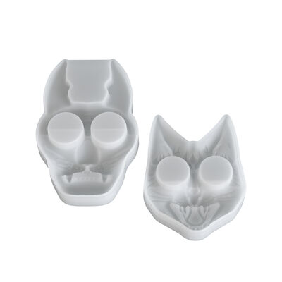 Halloween DIY Alien Devil Cat Head Tiger Head Outdoor Self Defense Hand Chain Keychain Silicone Mold